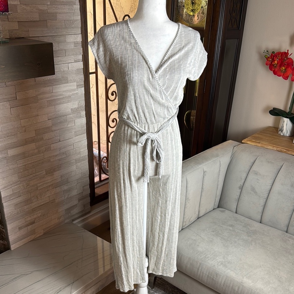 Striped Wrap Jumpsuit